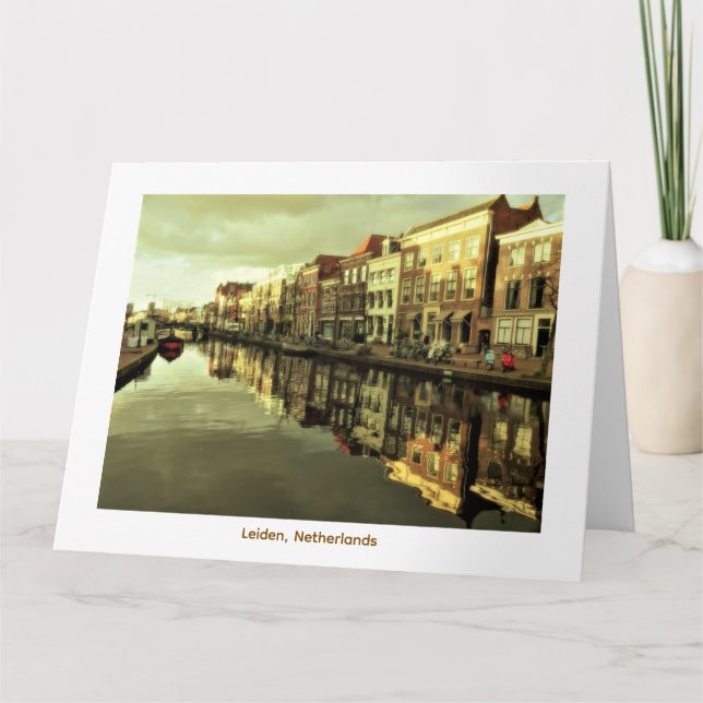 Carte Scène de canal à Leiden, Pays-Bas (Devant)