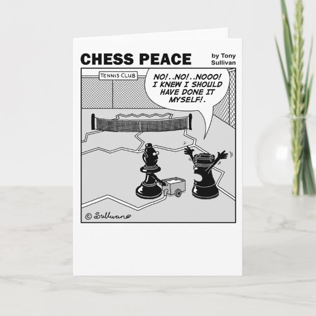 Carte Scène de court de tennis Chess Peace dessin animé (Devant)