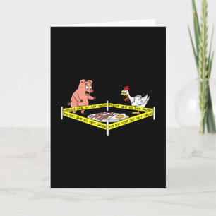 Carte Scène de crime drôle Con œuf cochon poulet nourrit
