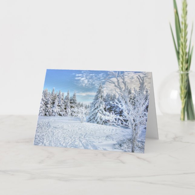 Carte Scène de forêt enneigée en hiver magnifique  (Devant)