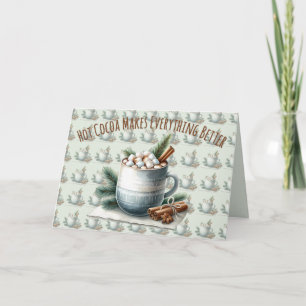Carte Scène de guimauve au cacao hivernal cosy