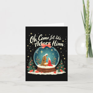 Carte Scène De La Nativité De Noël Oh Venez Laissez-Nous