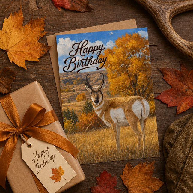 Carte Scène de la nature automnale Antilope Faune Annive (Créateur téléchargé)