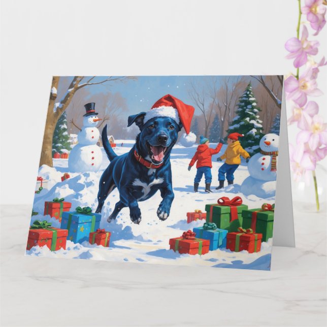 Carte Scène de neige festive de Noël Blue Heeler (Orchidée)