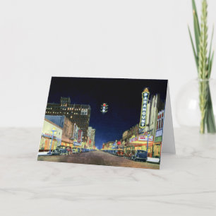 Carte Scène de nuit d'Amarillo sur la rue de Polk