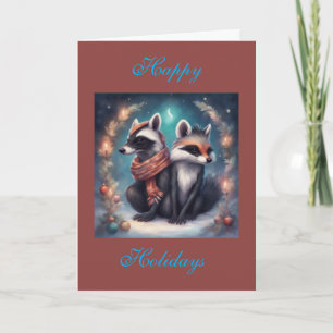 Carte Scène de renard d'hiver Vacances de Noël