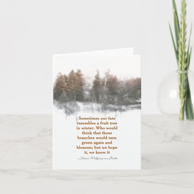 CARTE SCÈNE D'HIVER ET CITE DE VON GOETHE SUR LE SORT (Devant)