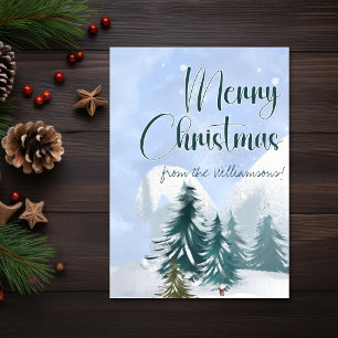 Carte Scène d'hiver Luc 2:7 Fils premier-né Noël