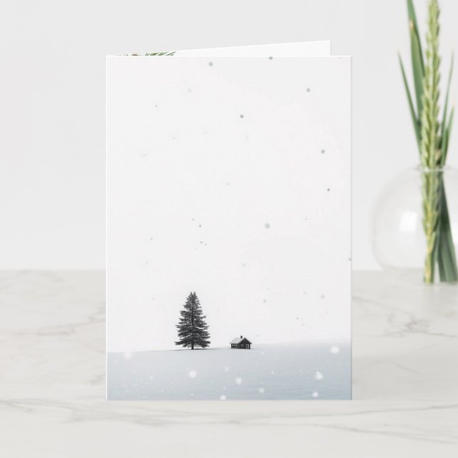 Carte Scène hivernale de Noël minimaliste (Devant)