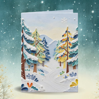 Carte Scène hivernale magnifique | Forêt enchantée