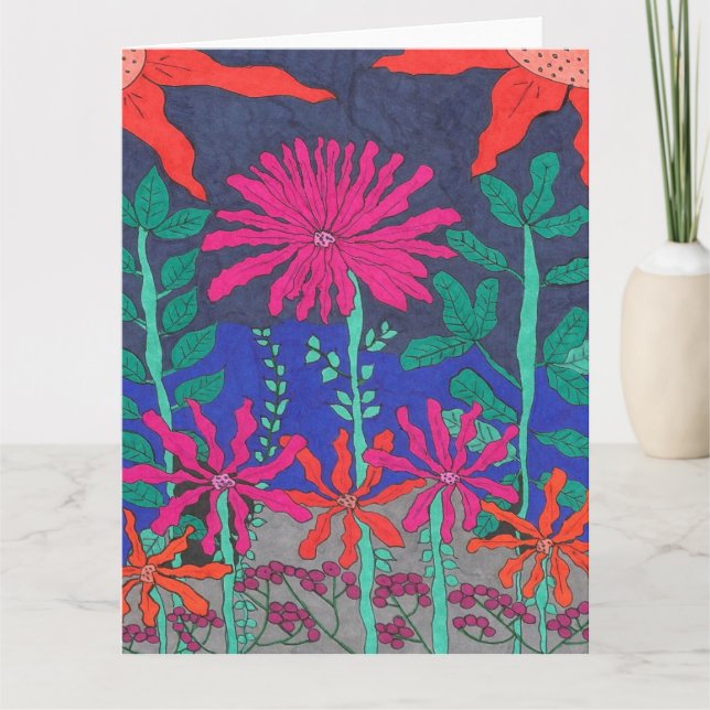 Carte Scène nocturne du Jardin Flower (Devant)