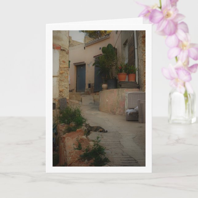 Carte Scène poétique d'une rue à Lliria, Valence (Orchidée)