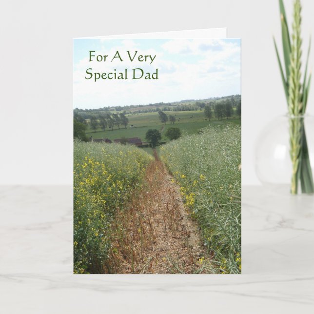 Carte Scène rurale anglaise avec vers original pour papa (Devant)