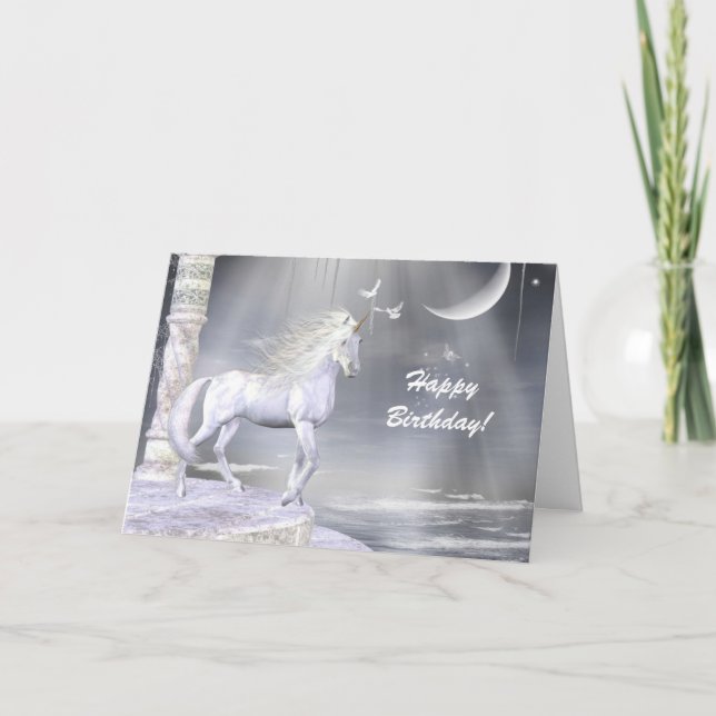 Carte Scène Unicorne d'ange céleste (Devant)
