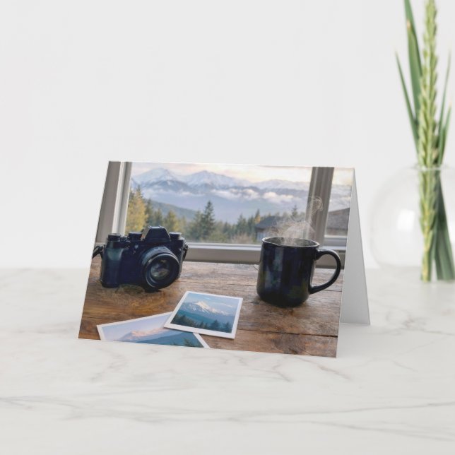 Carte Scènes de montagne instantané d'anniversaire avec  (Devant)