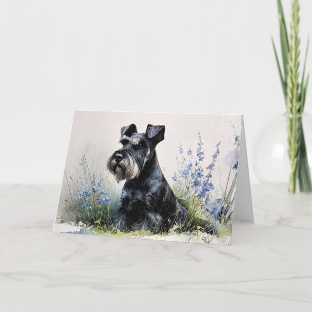 Carte Schnauzer aquarelle (Devant)