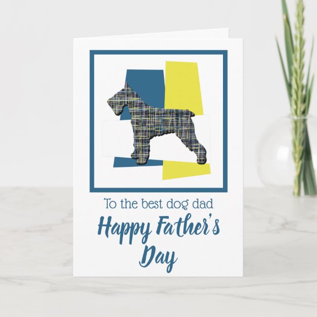 Carte Schnauzer Chien Silhouette TriColor Fête des Pères (Devant)
