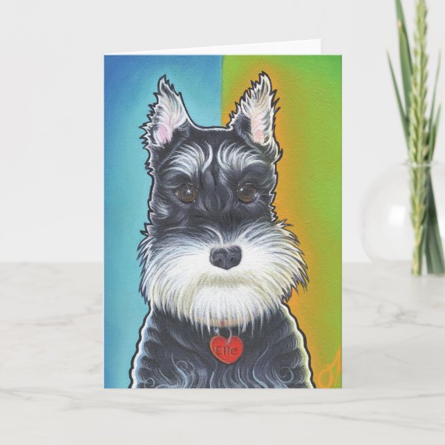 Carte Schnauzer de chien sauvage (Devant)