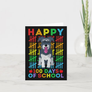 Carte Schnauzer Dog Étudiant Joyeux 100 Jours D'École