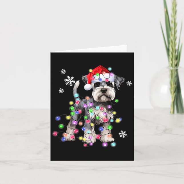 Carte Schnauzer Dog Reindeer Christmas Lights Ugly Xmas  (Devant)
