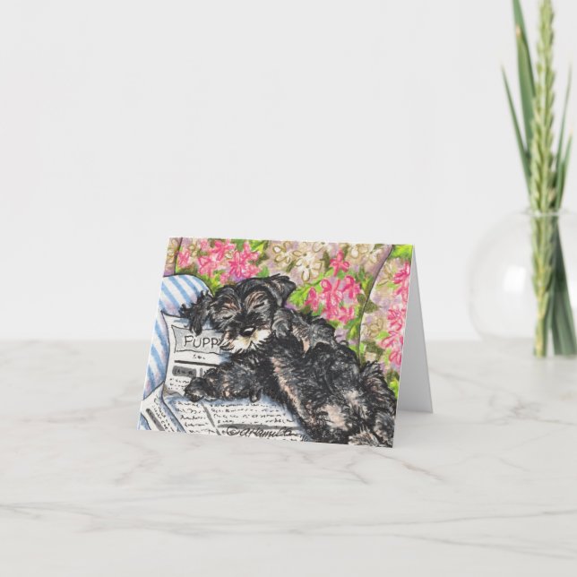 Carte Schnauzer Dreams Imprimer (Devant)