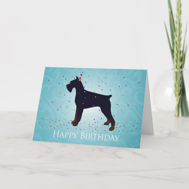 Carte Schnauzer Géant Joyeux Design d'anniversaire (Devant)