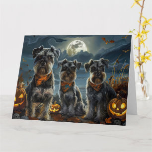 Carte Schnauzer Halloween Éffrayant