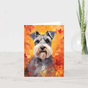 Carte Schnauzer miniature Thanksgiving d'automne
