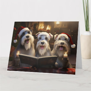 Carte Schnauzer Noël Caroleurs Fun Holiday