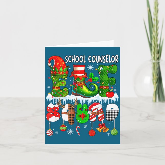 Carte School Counselor Elf Squad Xmas Colorful Elf Hat S (Devant)