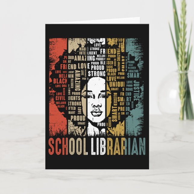 Carte School Librarian Afro African American Black Histo (Devant)