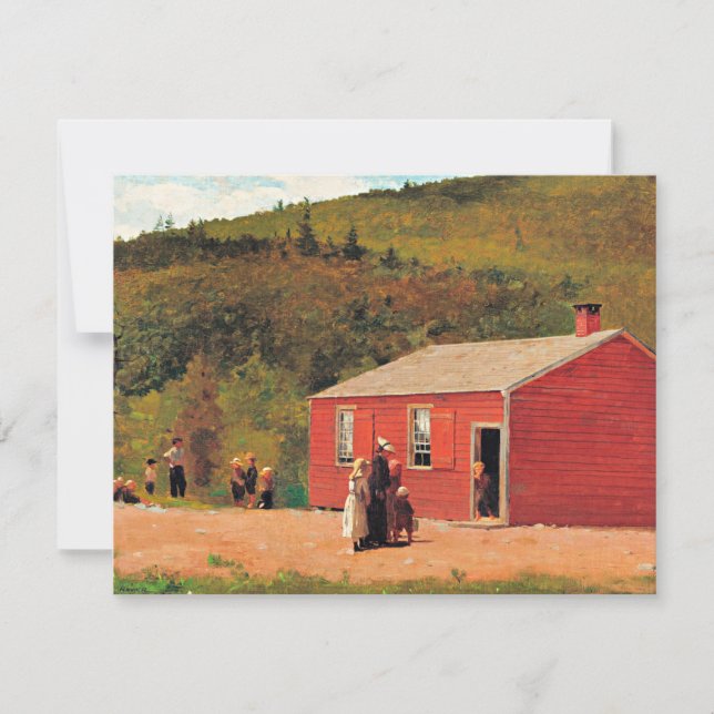 Carte School Time, peinture populaire de Winslow Homer, (Devant)
