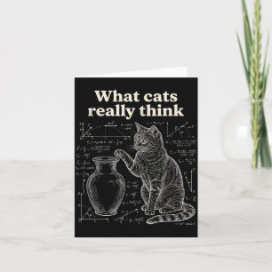 Carte Science de chat drôle Humour Ce que les chats pens