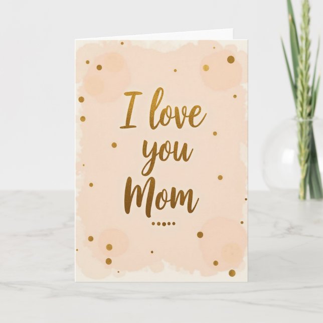 Carte scintillante Je t'aime Maman (Devant)