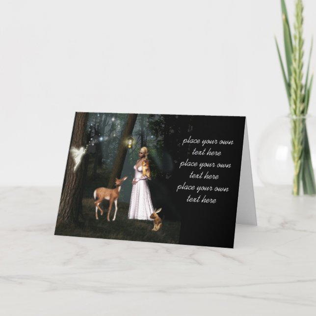 Carte Scintillez dans la forêt - carte-coutume féerique (Devant)