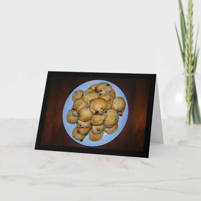Carte Scones aux fruits présentés sur du bois (Devant)