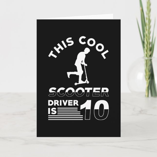 Carte Scooter Anniversaire 10 ans (Devant)