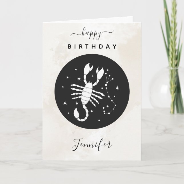 Carte Scorpio Astrologie Zodiac Star Sign Horoscope Chic (Devant)