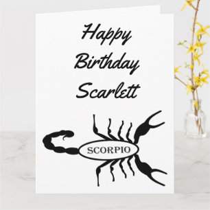 Carte Scorpio Black Scorpion Star Sign Custom Anniversai