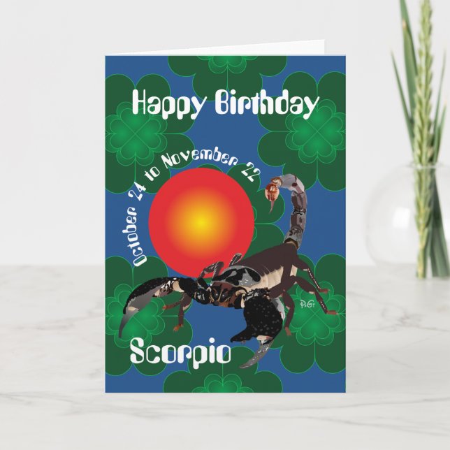 Carte Scorpio October 24 to novembre 22 Greeting Card (Devant)