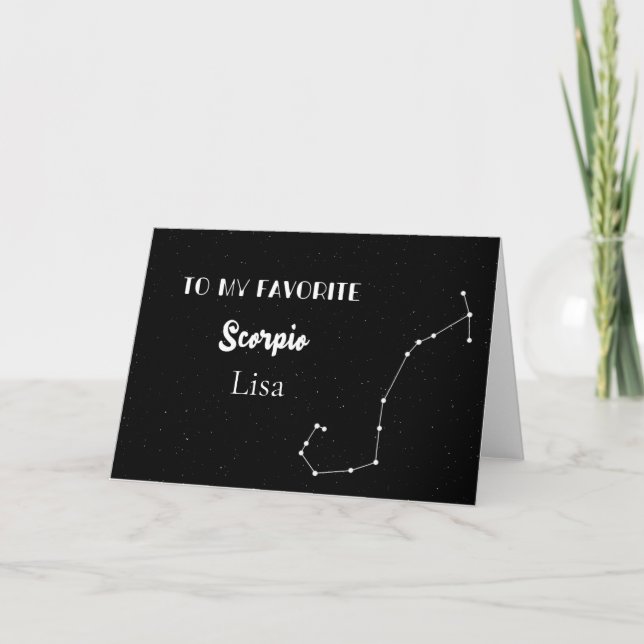 Carte Scorpio Personnalisée Avec Constellation (Devant)