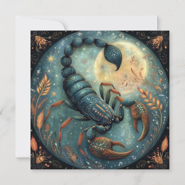 Carte Scorpio Zodiac Astrology Sign Mystical Birthday (Devant)