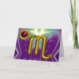 Carte SCORPIO Zodiaque Anniversaire Grenade Rouge