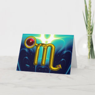 Carte SCORPIO Zodiaque Anniversaire Grenade Rouge