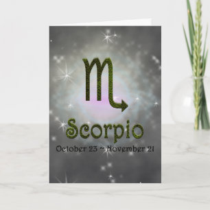 Carte Scorpion couleur signe astrologique Zodiac