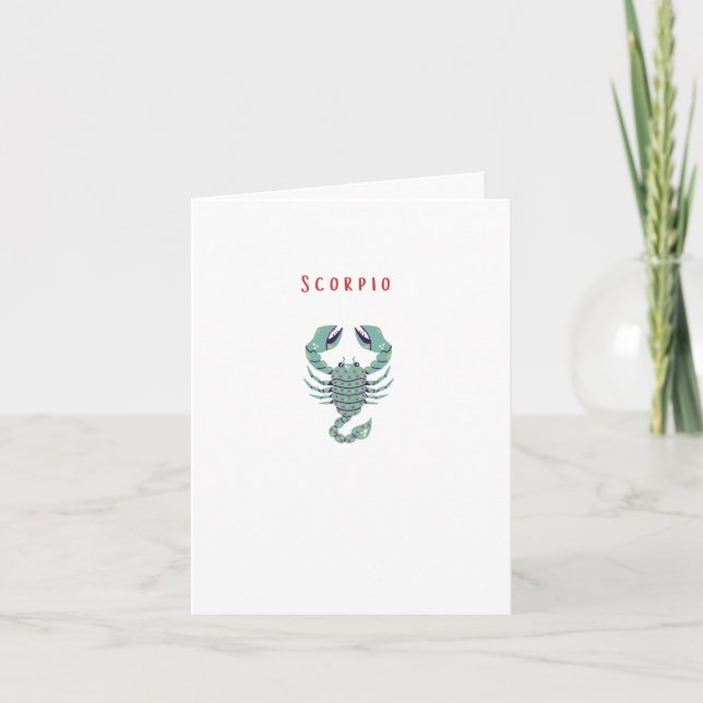 Carte Scorpion rose, zodiaque, signe du zodiaque (Devant)
