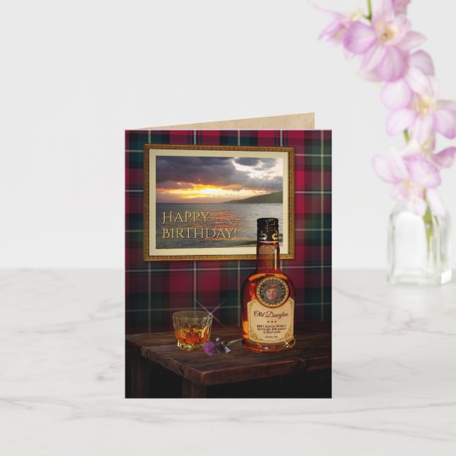 Carte Scotch Whisky Card avec votre texte et votre photo (Orchidée)