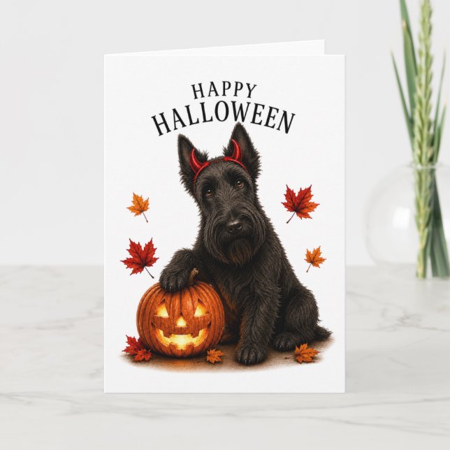 Carte Scottie chien écossais diable (Devant)