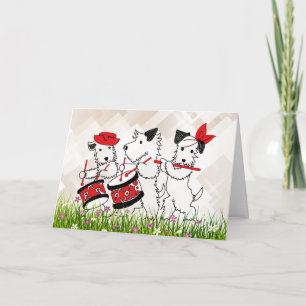 Carte Scottie Dogs Band, mignon et mignon