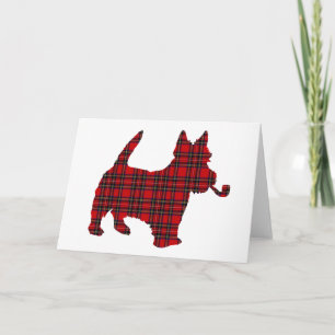 Carte Scottie Scots Terrier Tartan Dog